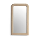 TOV Heidi Oversized Upholstered Floor Mirror in Honey Textured Fabric