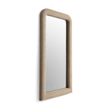 TOV Heidi Oversized Upholstered Floor Mirror in Honey Textured Fabric
