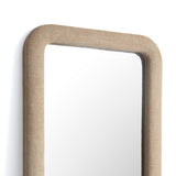 TOV Heidi Oversized Upholstered Floor Mirror in Honey Textured Fabric