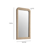 TOV Heidi Oversized Upholstered Floor Mirror in Honey Textured Fabric