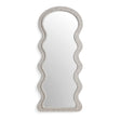 TOV Rhodes 70" Neutral Floral Jacquard Floor Mirror