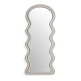 TOV Rhodes 70" Neutral Floral Jacquard Floor Mirror