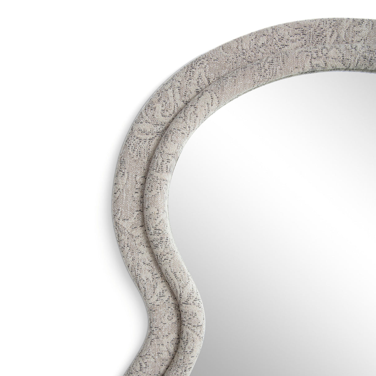 TOV Rhodes 70" Neutral Floral Jacquard Floor Mirror