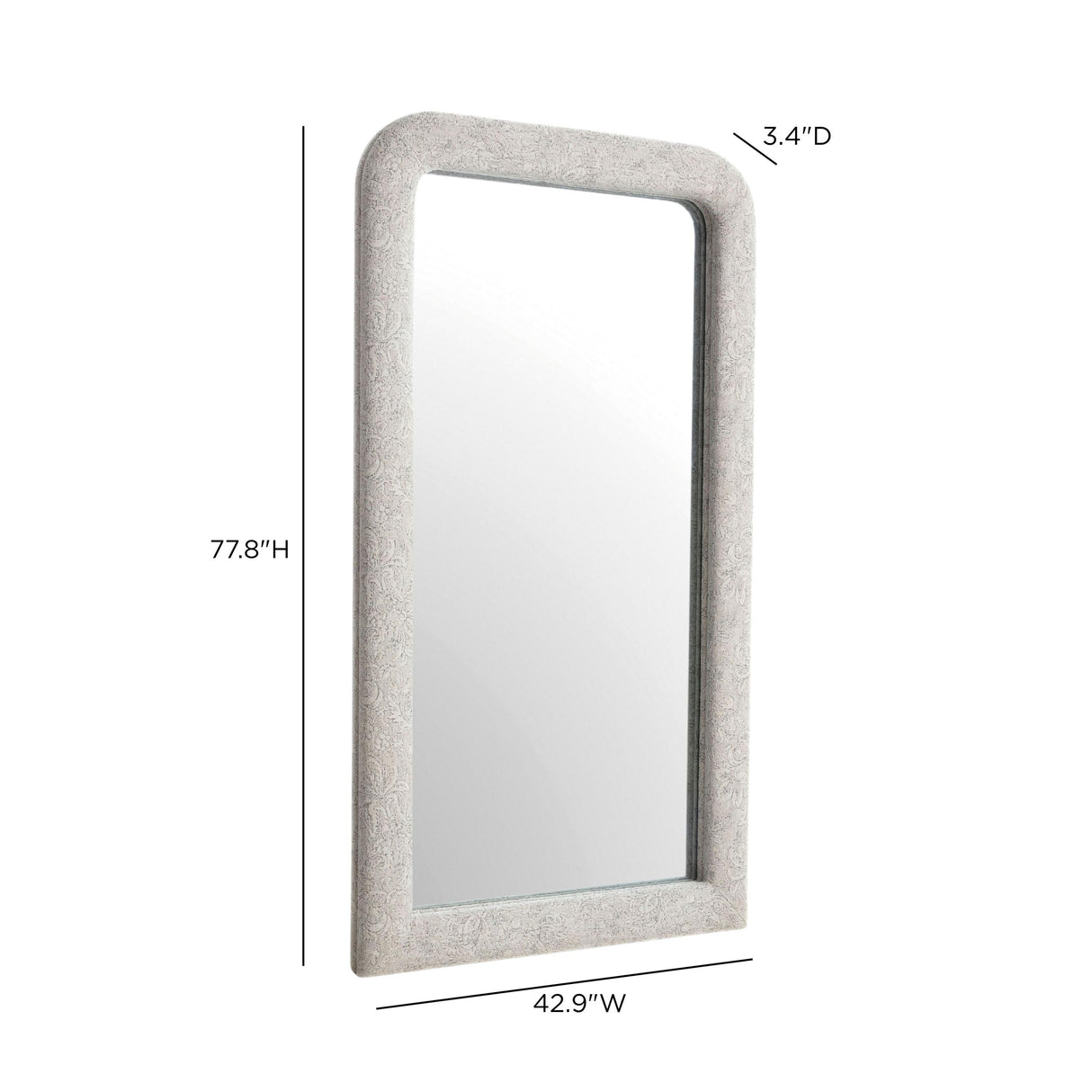 TOV Heidi Neutral Floral Jacquard Mirror