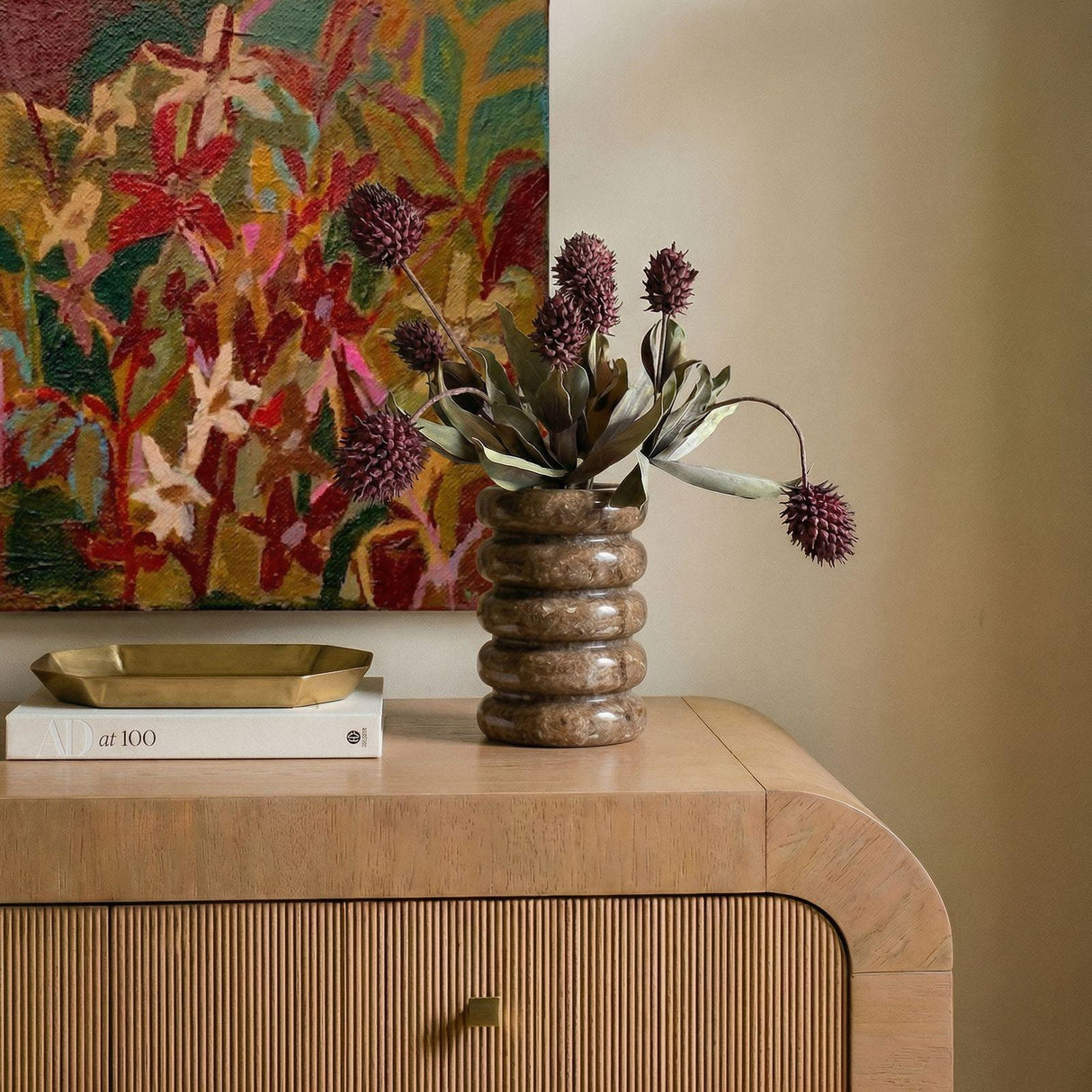 TOV Brown Marble Layered Vase