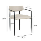 TOV Forte Forged Iron Upholstered Dining Chair