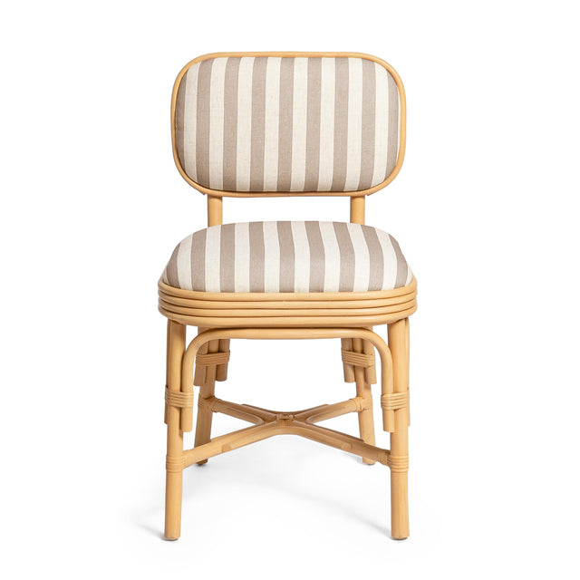 TOV Dorine Khaki Striped Dining Chair