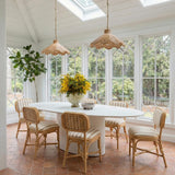 TOV Dorine Khaki Striped Dining Chair