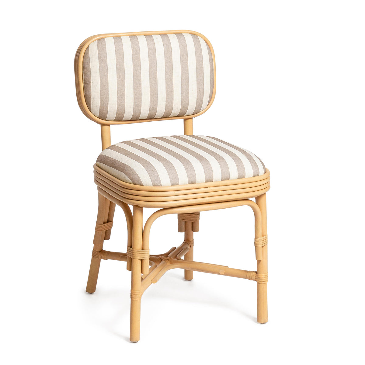 TOV Dorine Khaki Striped Dining Chair