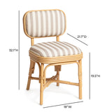 TOV Dorine Khaki Striped Dining Chair