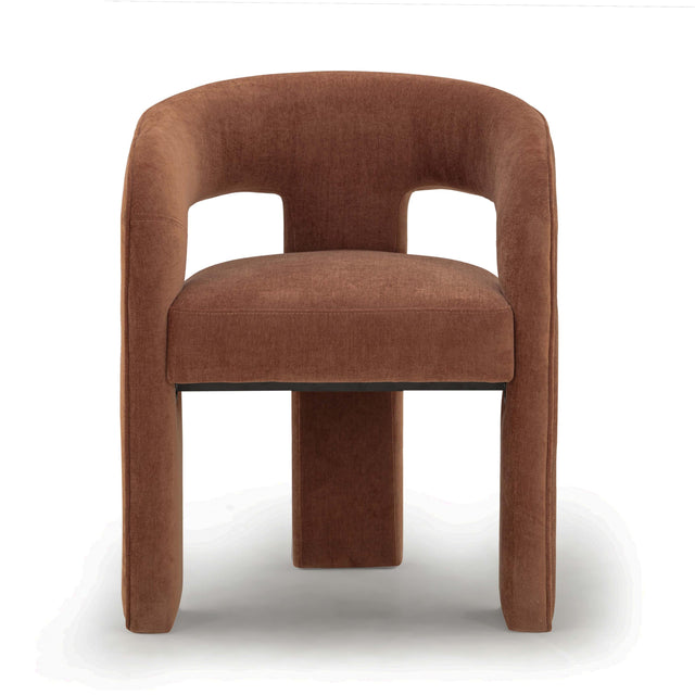 TOV Malone Rust Red Performance Chenille Dining Chair