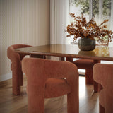 TOV Malone Rust Red Performance Chenille Dining Chair