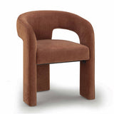 TOV Malone Rust Red Performance Chenille Dining Chair