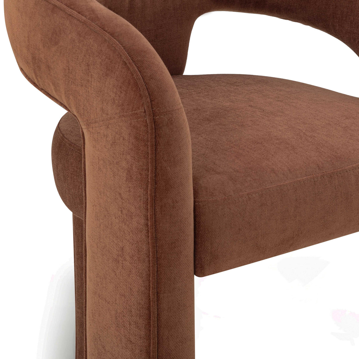 TOV Malone Rust Red Performance Chenille Dining Chair