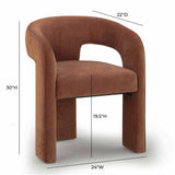 TOV Malone Rust Red Performance Chenille Dining Chair