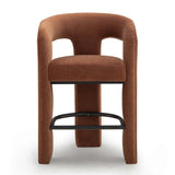 TOV Malone Rust Red Performance Chenille Counter Stool
