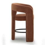 TOV Malone Rust Red Performance Chenille Counter Stool