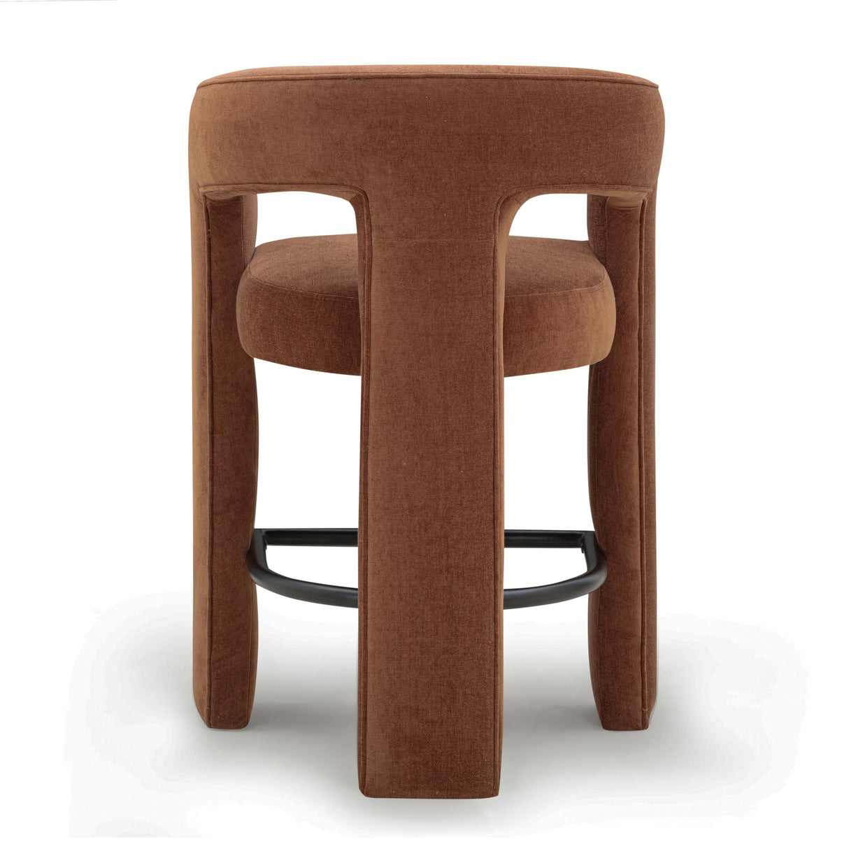 TOV Malone Rust Red Performance Chenille Counter Stool