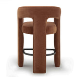 TOV Malone Rust Red Performance Chenille Counter Stool