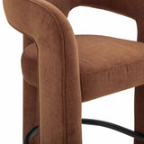 TOV Malone Rust Red Performance Chenille Counter Stool