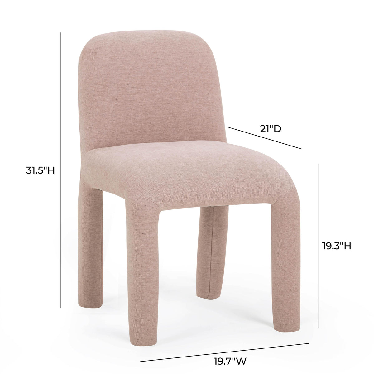 TOV Georgia Light Pink Performance Chenille Dining Chair