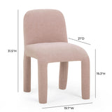 TOV Georgia Light Pink Performance Chenille Dining Chair