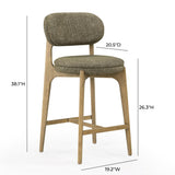TOV Carnation Green Performance Fabric Counter Stool