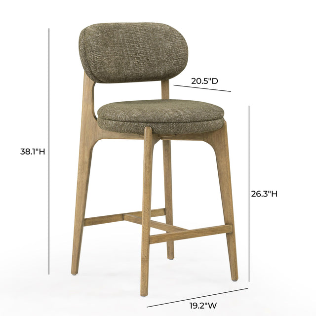 TOV Carnation Green Performance Fabric Counter Stool