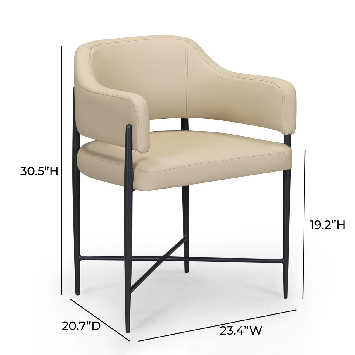 TOV Sezanne Taupe Performance Vegan Leather Dining Chair