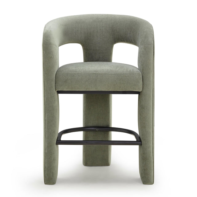 TOV Malone Green Performance Fabric Counter Stool