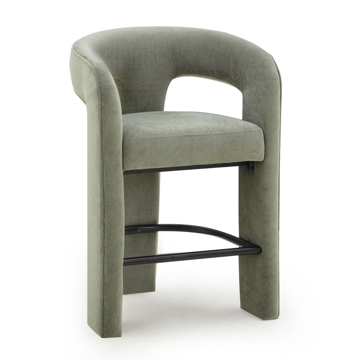 TOV Malone Green Performance Fabric Counter Stool