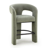 TOV Malone Green Performance Fabric Counter Stool