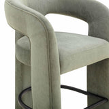 TOV Malone Green Performance Fabric Counter Stool