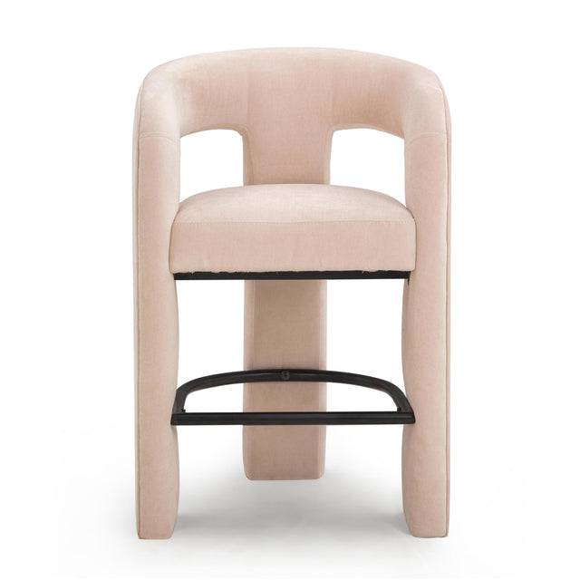 TOV Malone Blush Performance Fabric Counter Stool