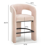 TOV Malone Blush Performance Fabric Counter Stool