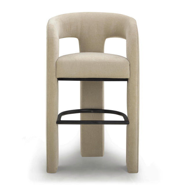 TOV Malone Taupe Performance Fabric Bar Stool