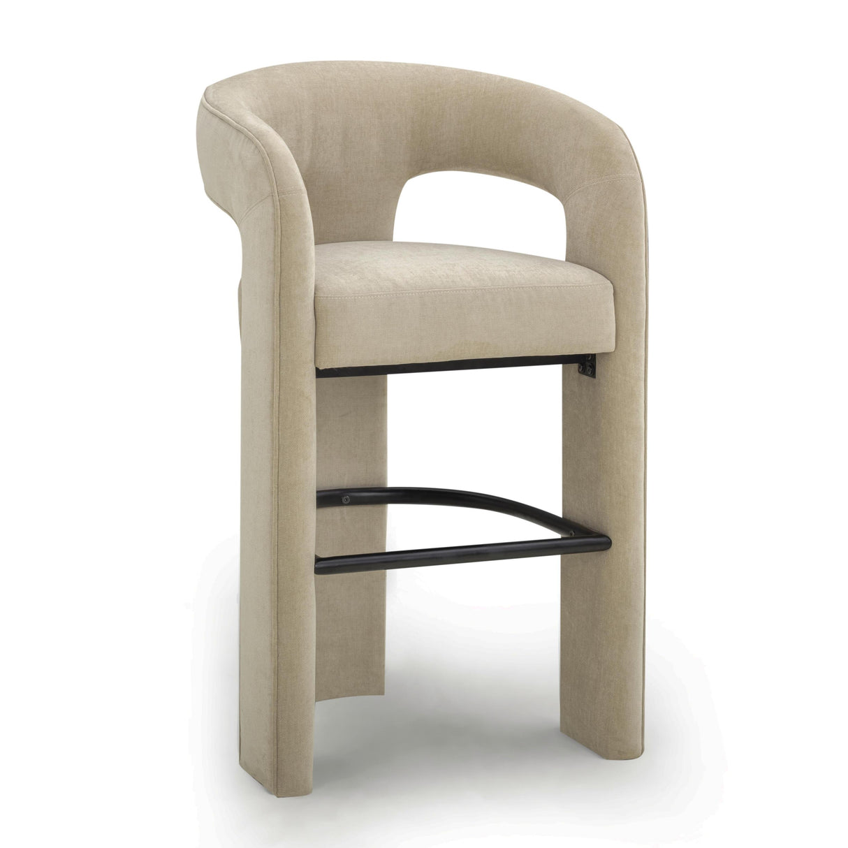 TOV Malone Taupe Performance Fabric Bar Stool