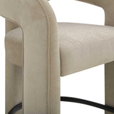 TOV Malone Taupe Performance Fabric Bar Stool