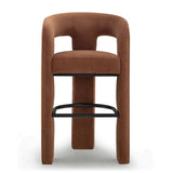 TOV Malone Rust Red Performance Fabric Bar Stool
