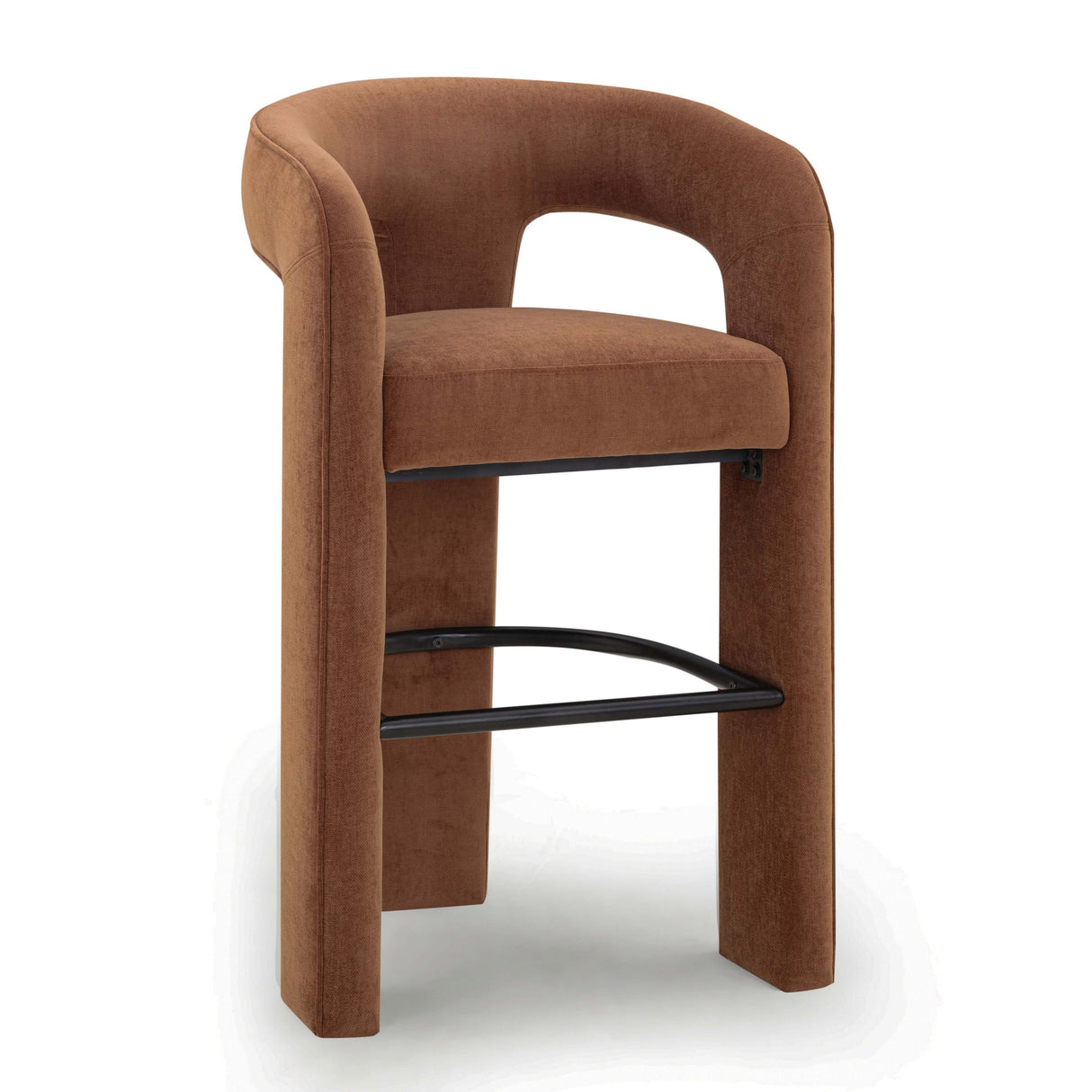 TOV Malone Rust Red Performance Fabric Bar Stool