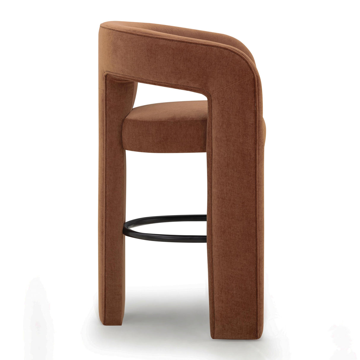 TOV Malone Rust Red Performance Fabric Bar Stool