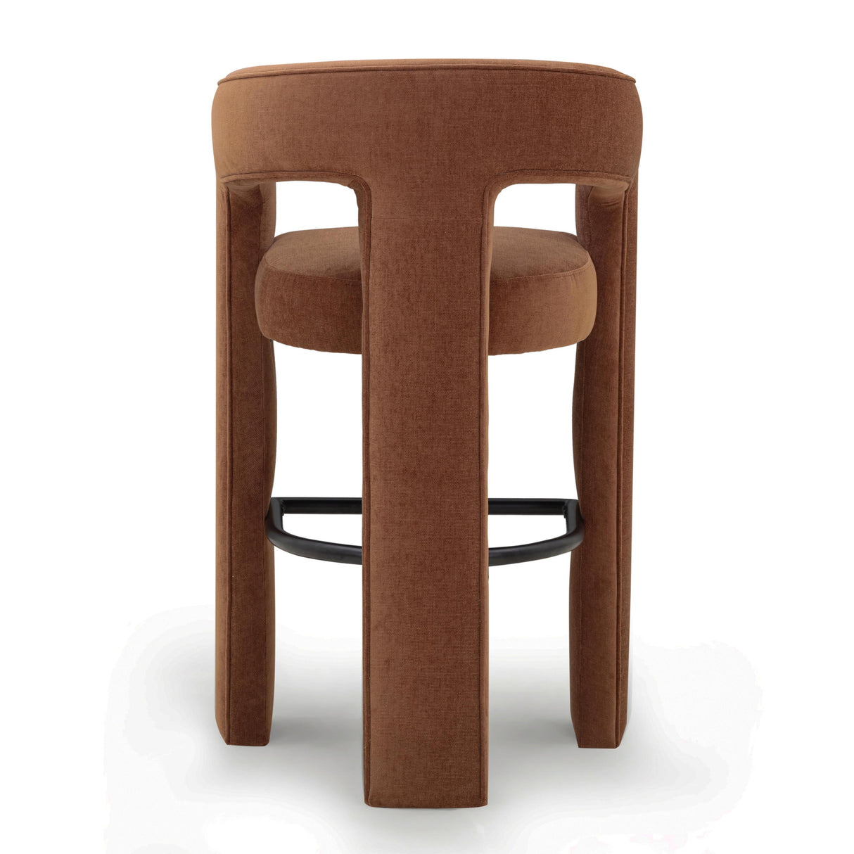 TOV Malone Rust Red Performance Fabric Bar Stool