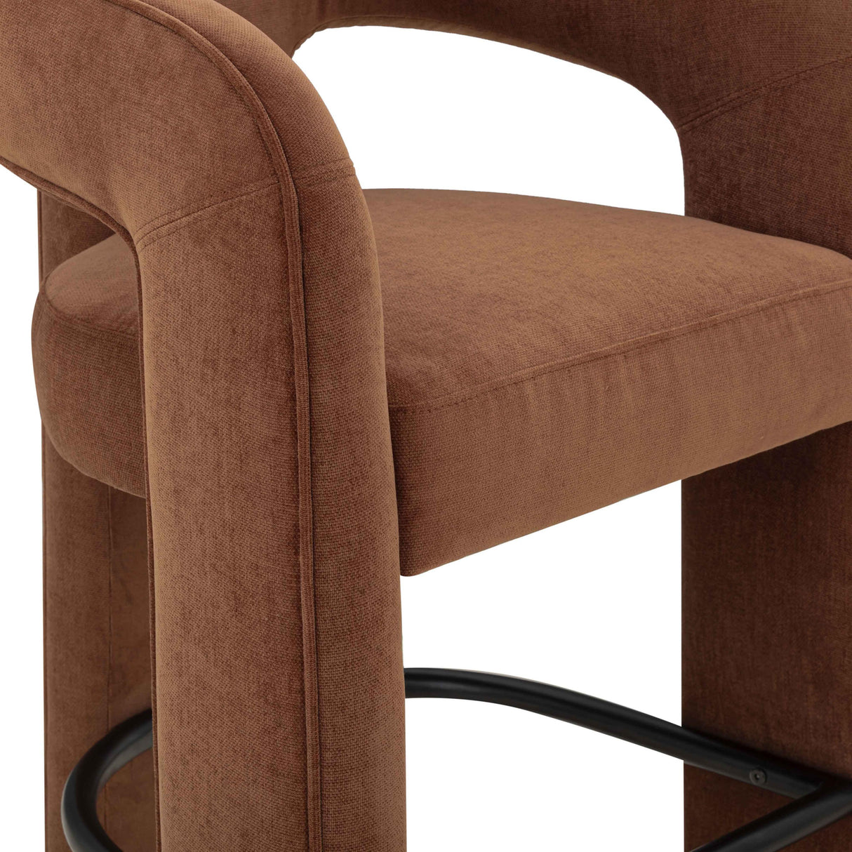 TOV Malone Rust Red Performance Fabric Bar Stool