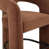 TOV Malone Rust Red Performance Fabric Bar Stool