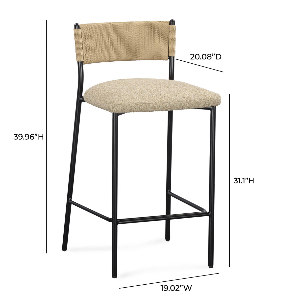 TOV Celine Tan Performance Speckled Boucle Barstool