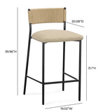 TOV Celine Tan Performance Speckled Boucle Barstool