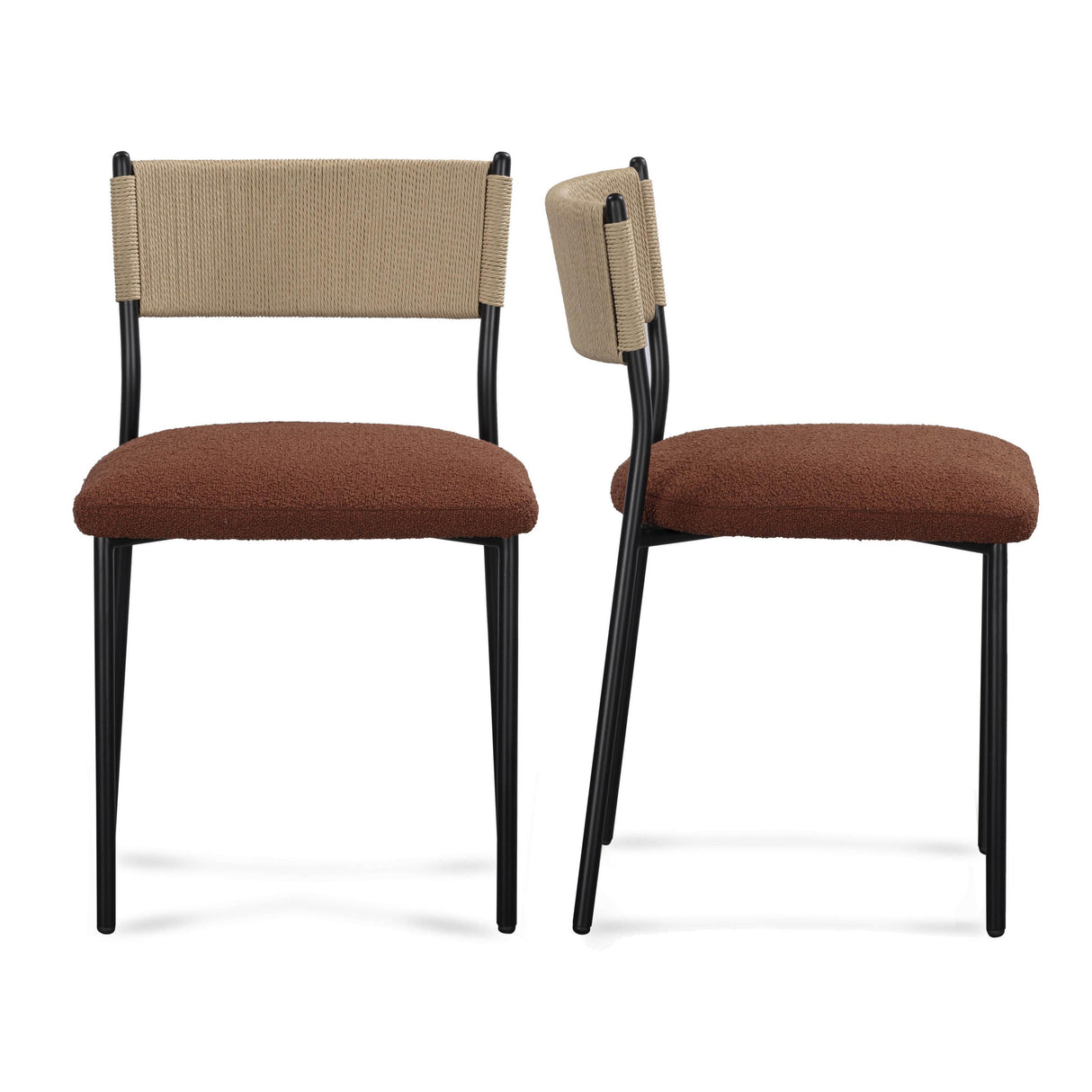 TOV Celine Maroon Performance Boucle Dining Chair - Set of 2