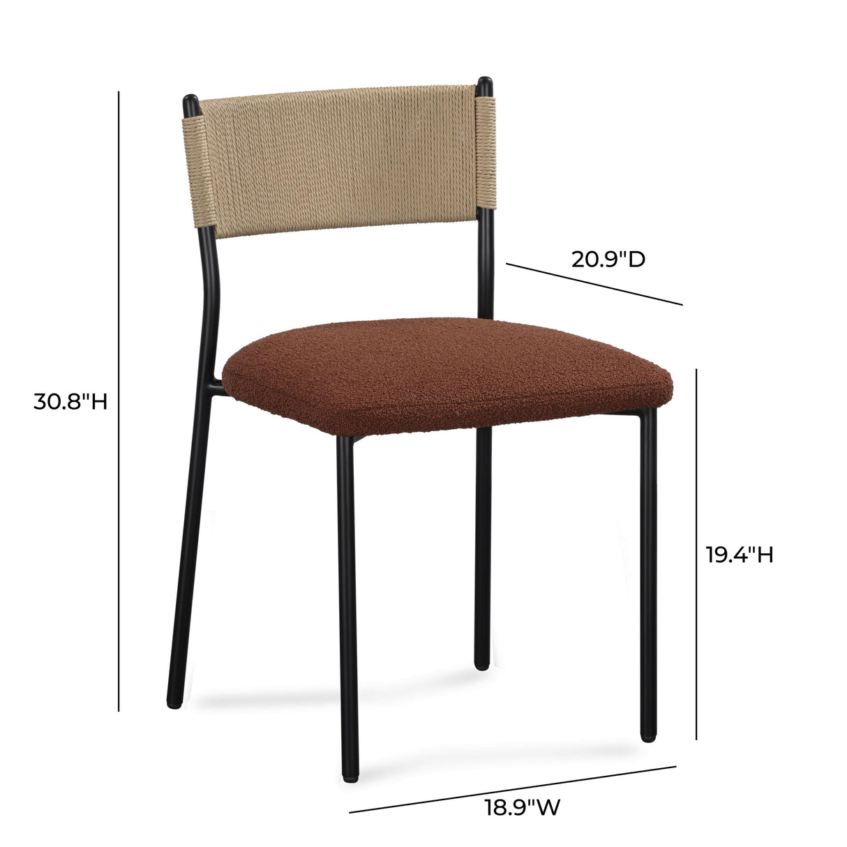 TOV Celine Maroon Performance Boucle Dining Chair - Set of 2