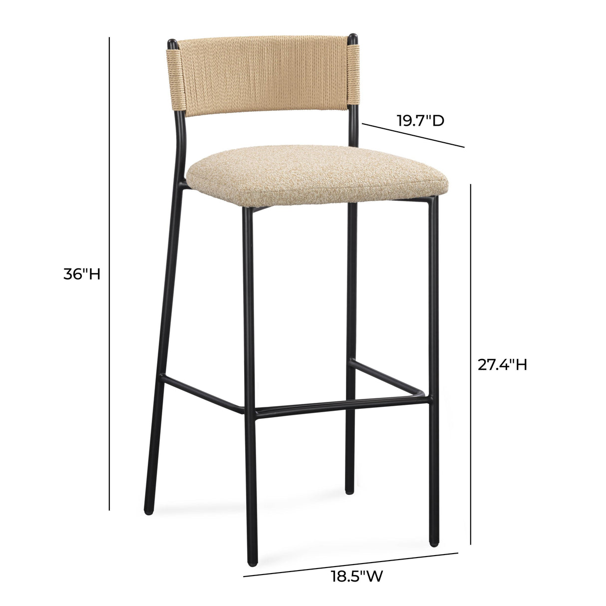 TOV Celine Tan Performance Speckled Boucle Counter Stool