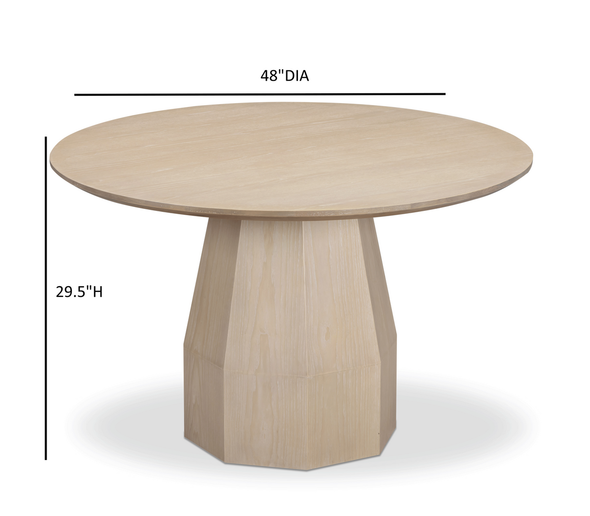 TOV Brocha Natural Driftwood 48" Round Ash Dining Table